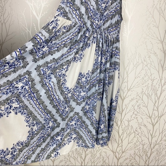 TORRID Blue Bandana High Neck Halter Style Hi-Low Midi Dress Size 2X - Picture 8 of 13